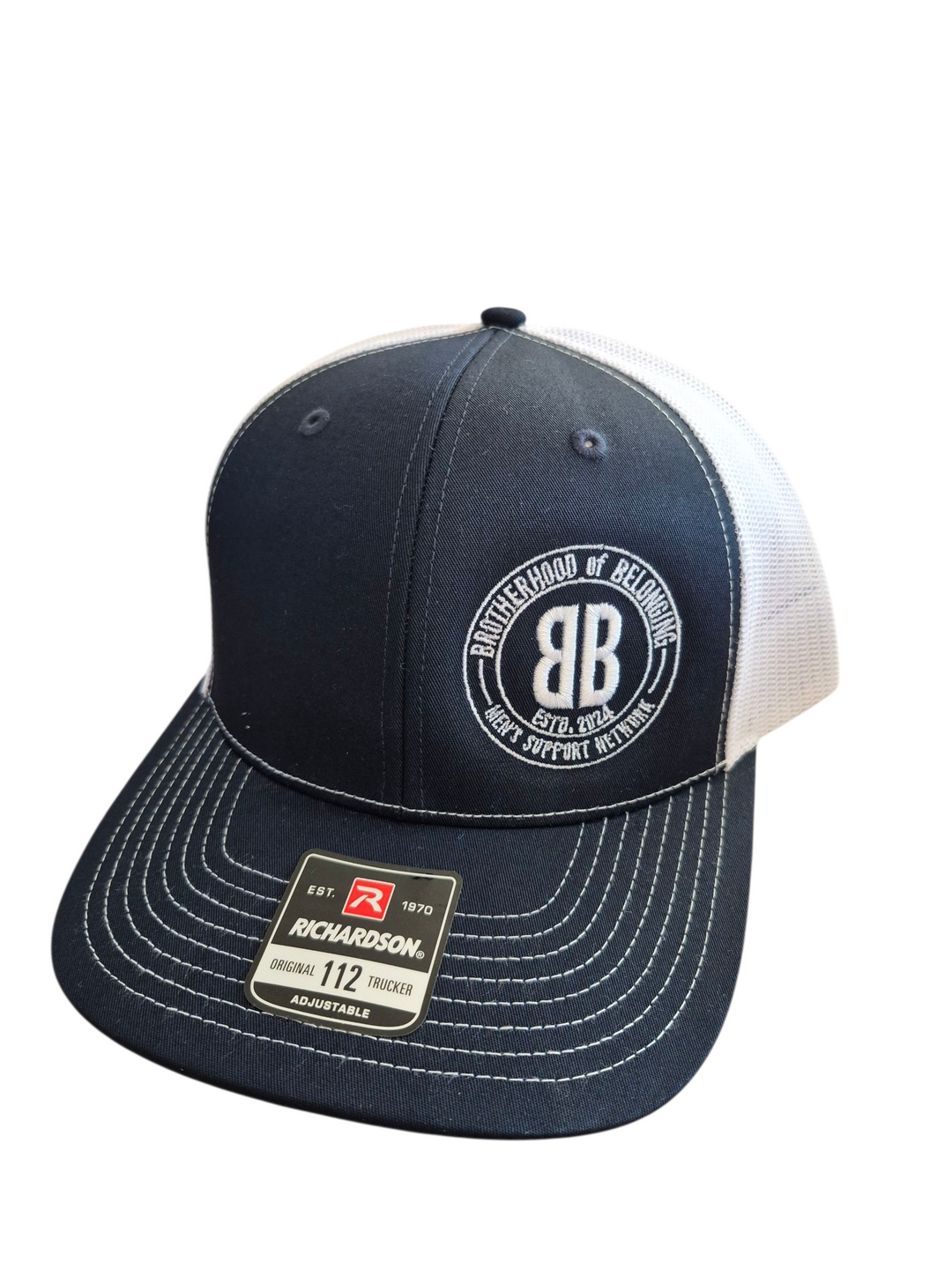 Brotherhood of Belonging Retro Trucker Style Snap Back Hat - Navy / White
