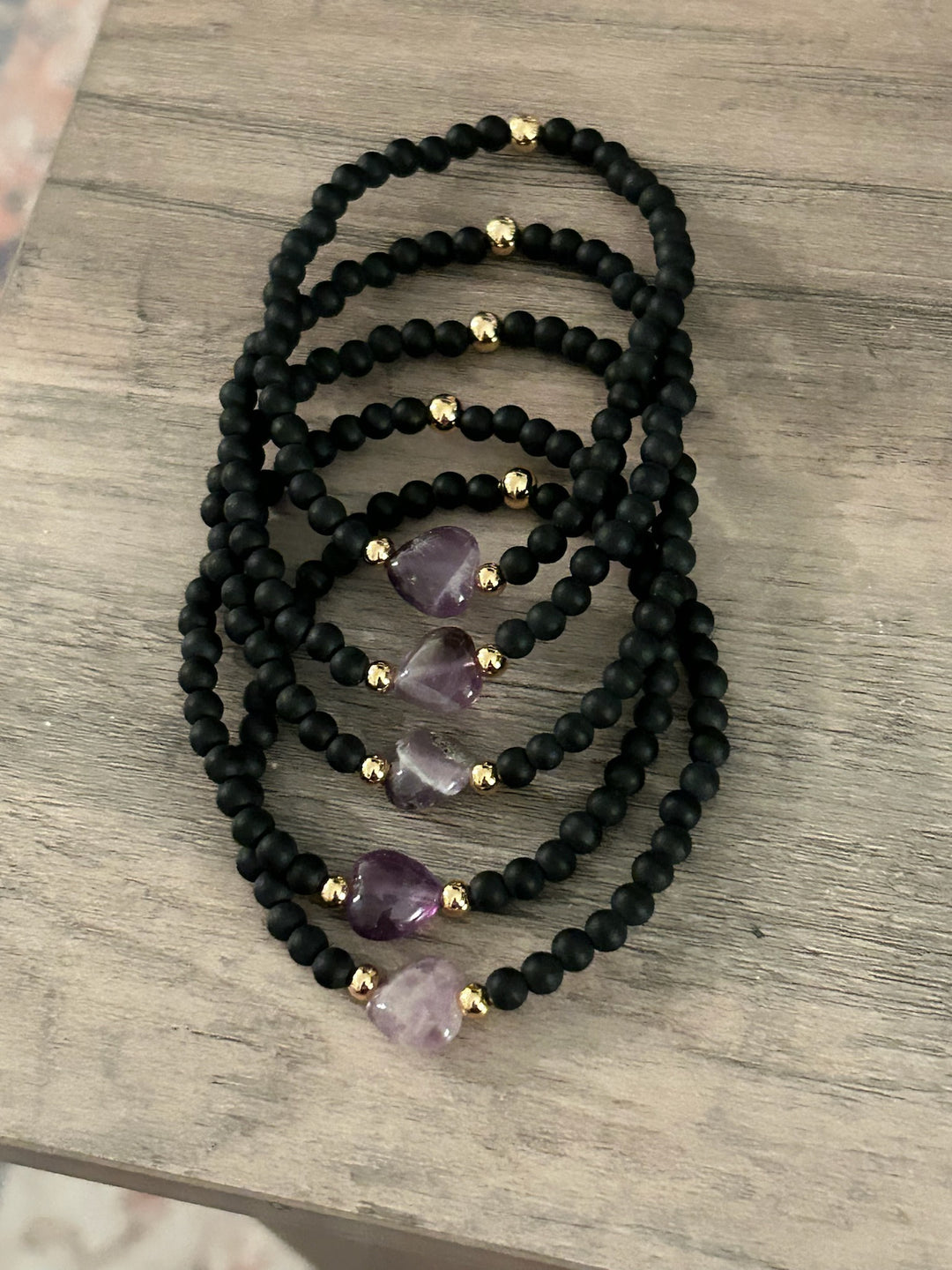 Amethyst Purple Heart Bracelet