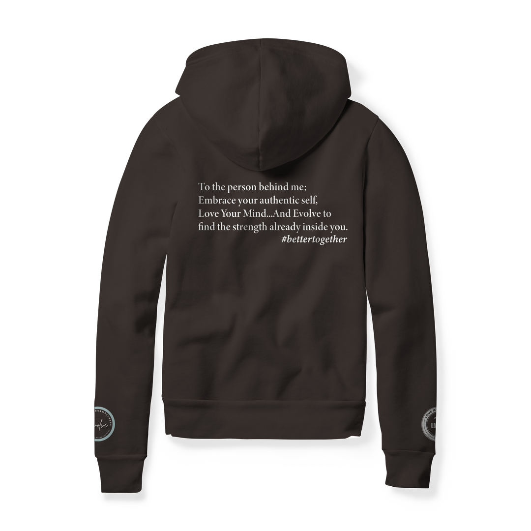 Adult Hooded Sweatshirt - "To the person behind me" - Dark Chocolate