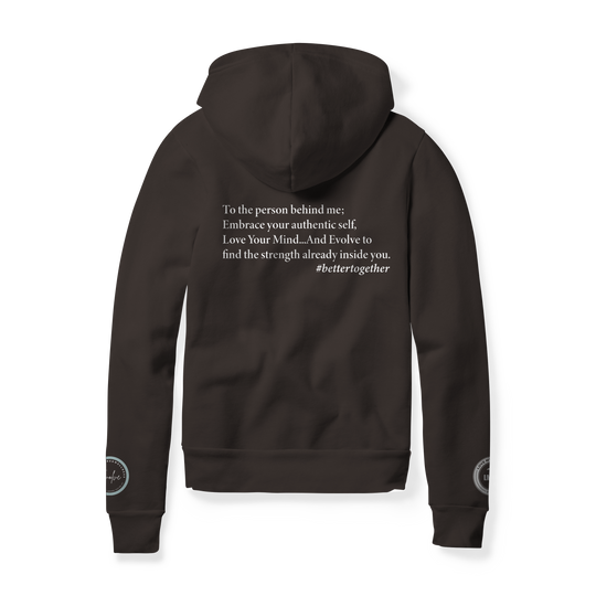 Adult Hooded Sweatshirt - "To the person behind me" - Dark Chocolate
