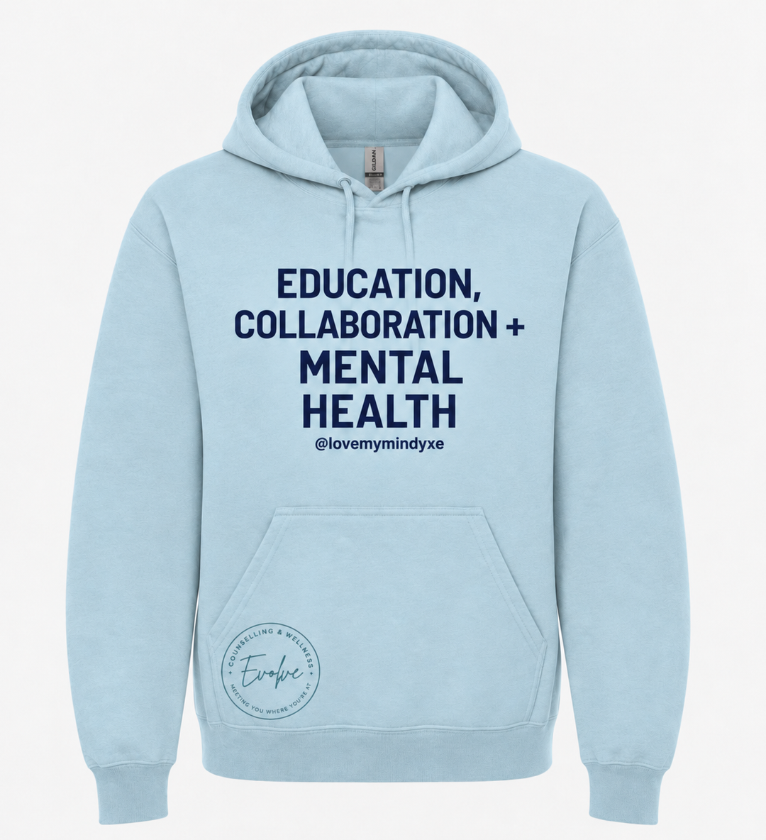 Gildan Aquatic Unisex Hoodie with Navy Design