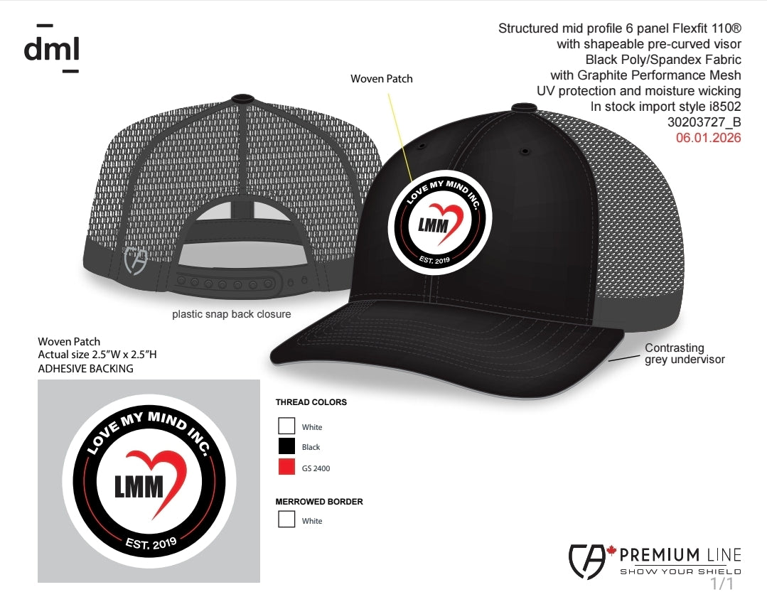 Flexfit 110® Trucker Mesh Back Cap - Black/Graphite