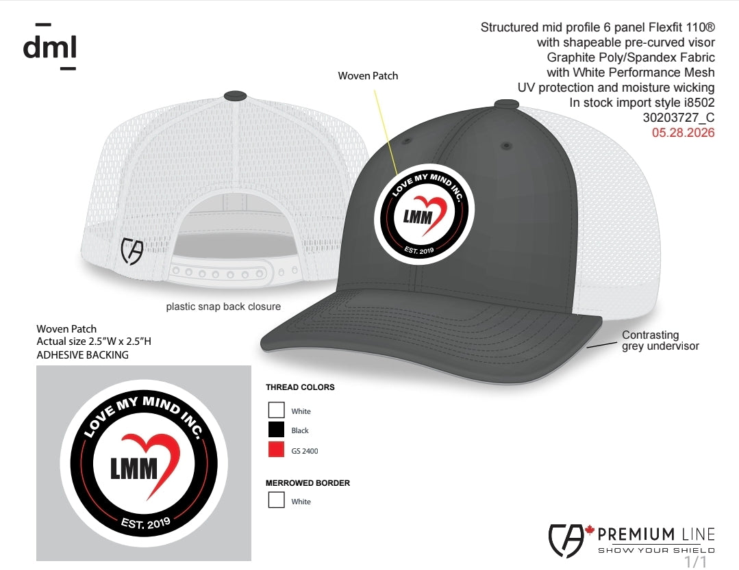 Flexfit 110® Trucker Mesh Back Cap - Graphite/White