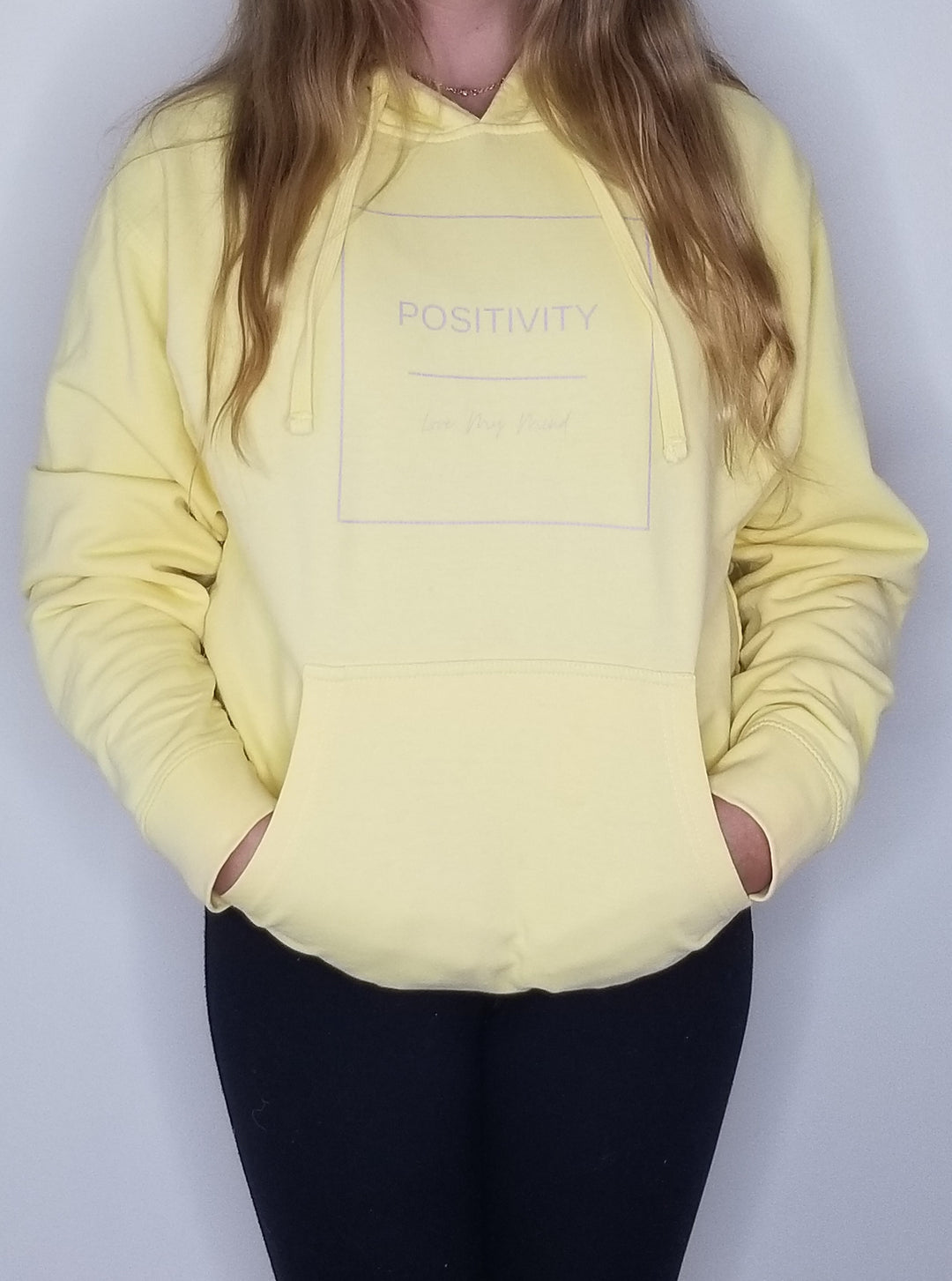 Hooded Sweatshirt - POSITIVITY - Sunshine Yellow