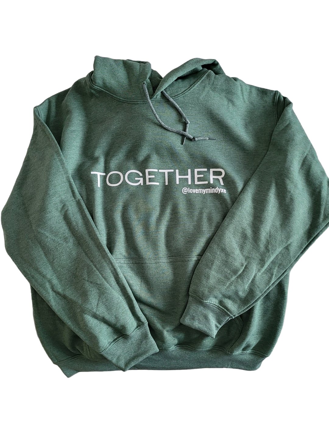 Adult Heavy Blend Hooded Sweatshirt  - TOGETHER @lovemymind - Heather Sport Dark Green